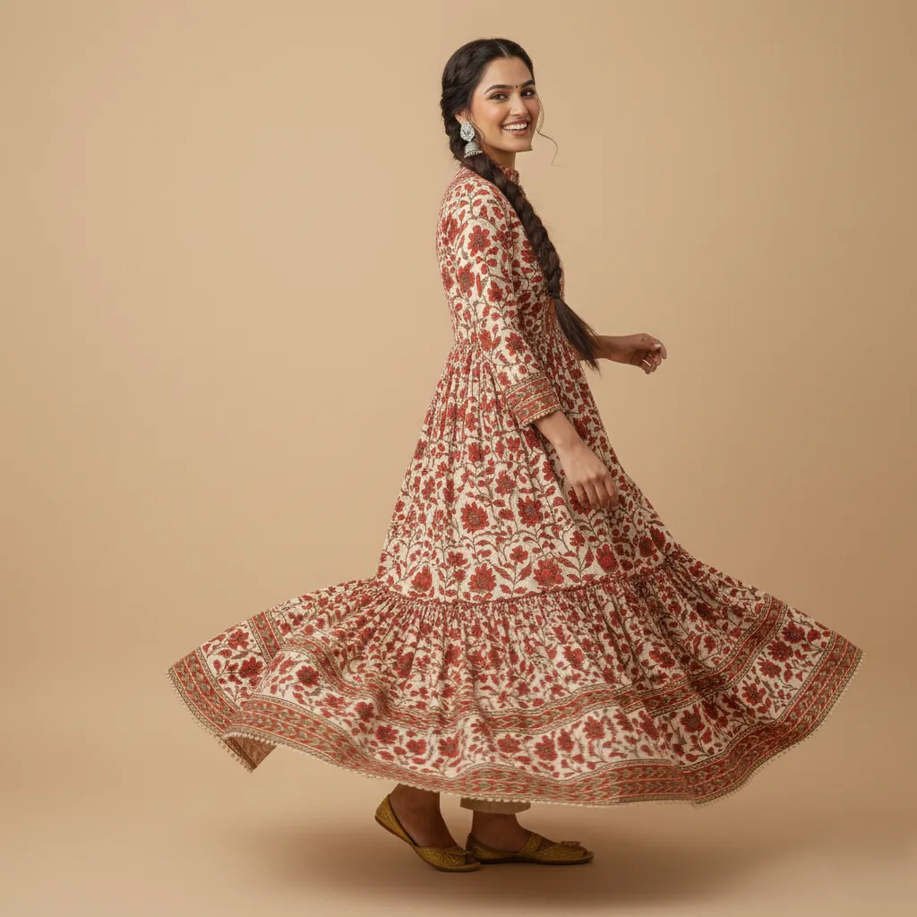 Red Floral Maxi Dress - Image 4