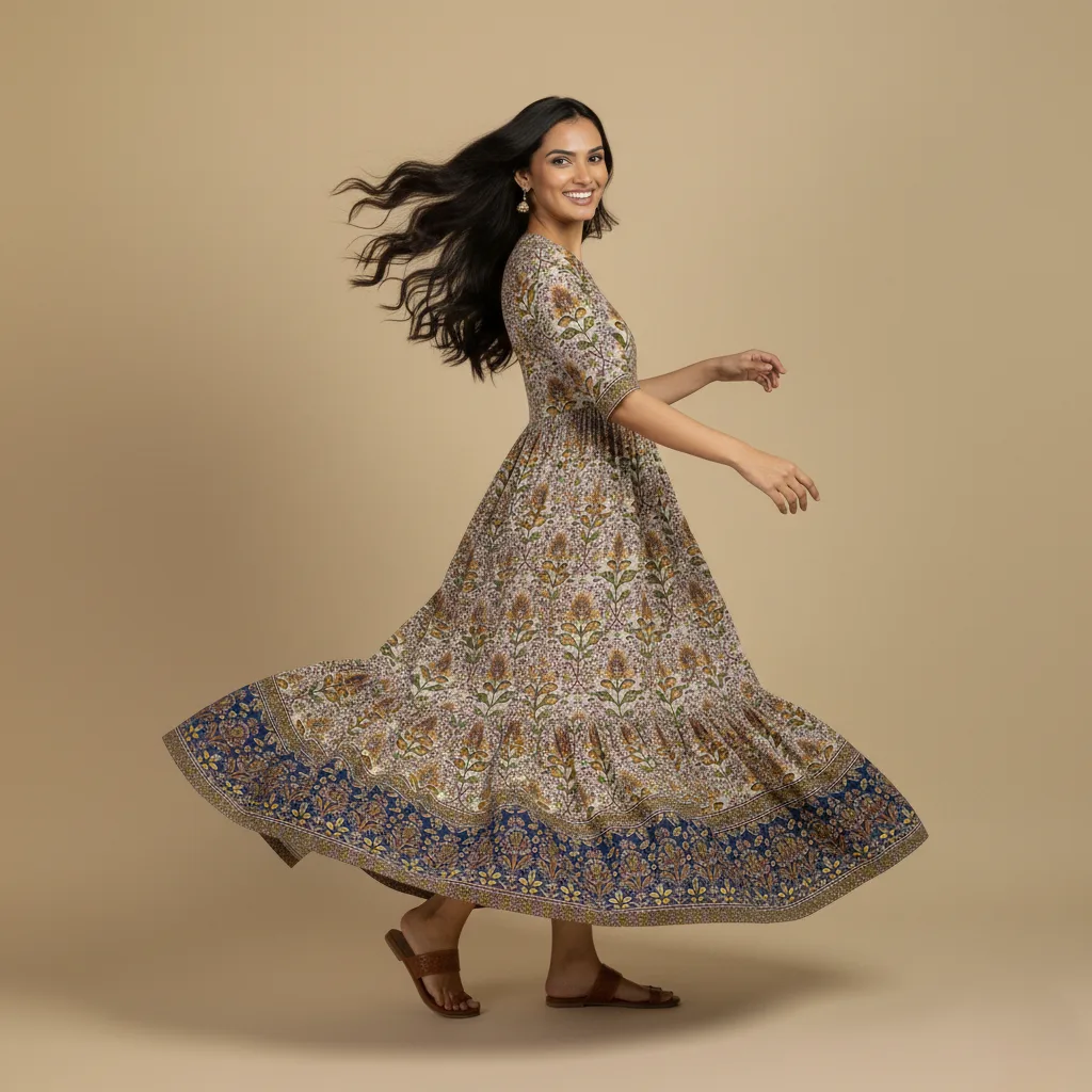 Women's Printed Anarkali Dress - Image 4