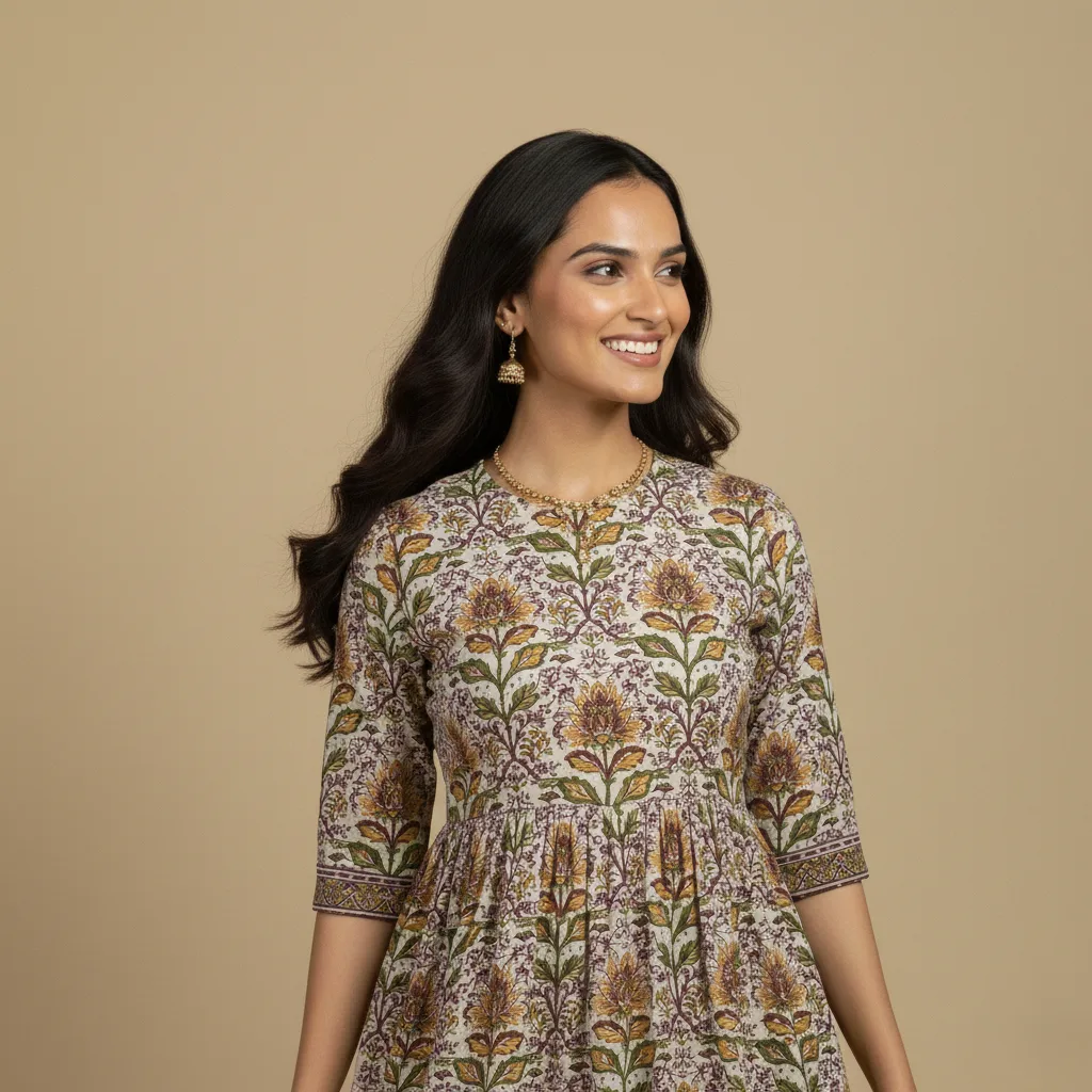 Women's Printed Anarkali Dress - Image 3