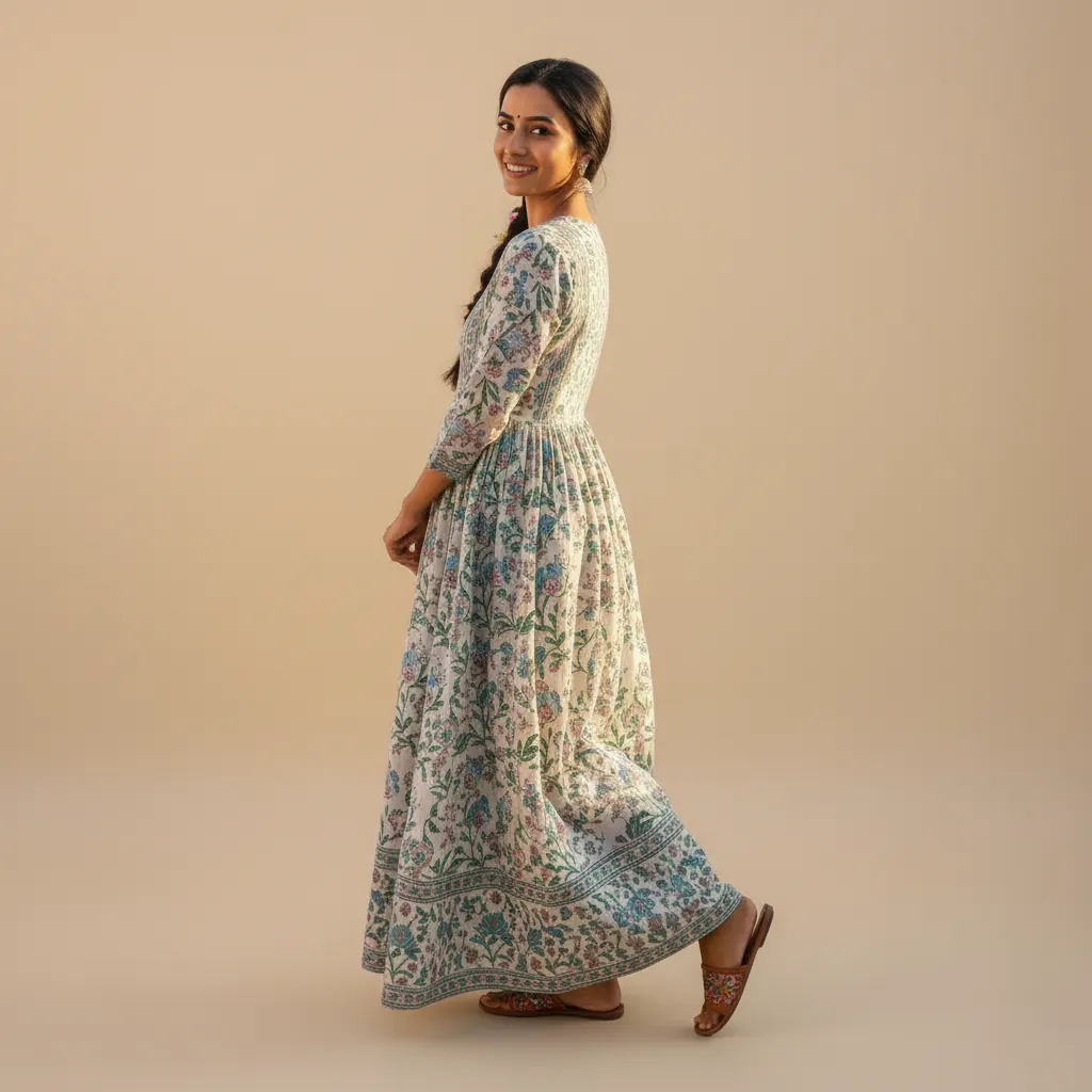 Green Floral Maxi Dress - Image 4