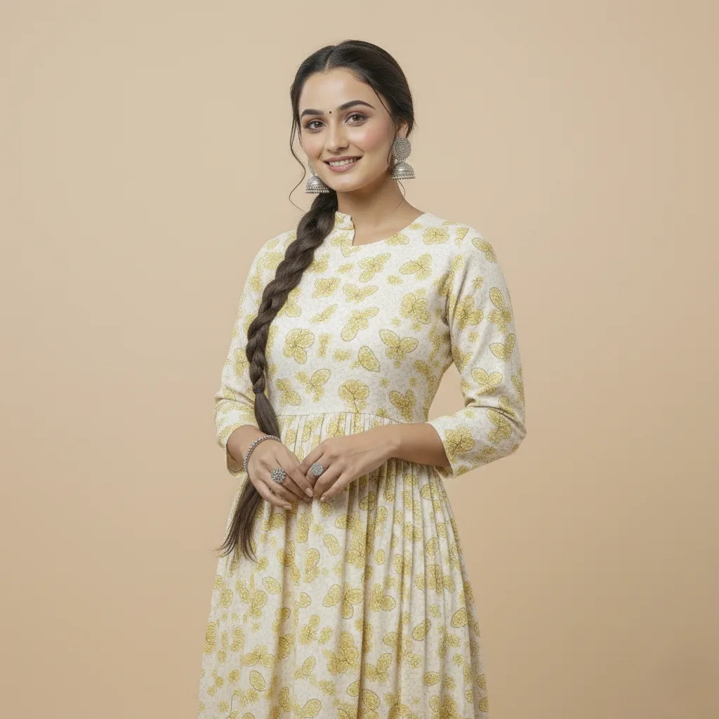 Yellow Printed Maxi Dress - Image 3