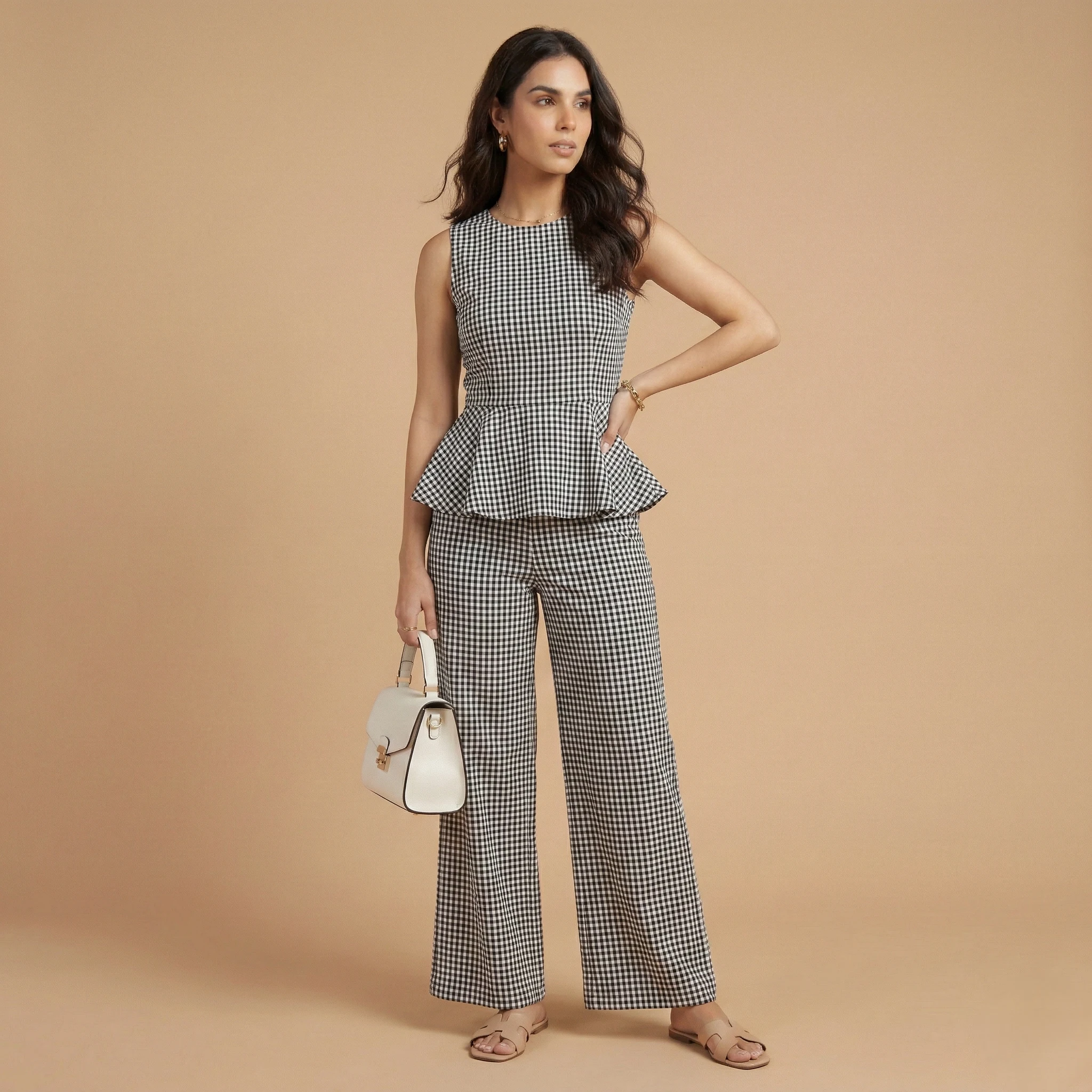 Monochrome Peplum Co-ord Set