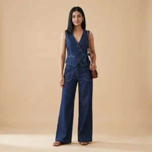 Indigo Denim Wrap Co-ord Set