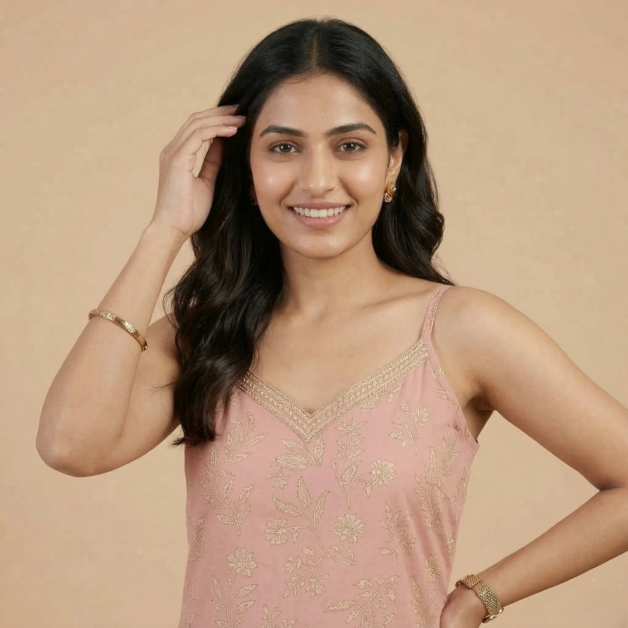 Women's Pink Cotton Kurti - Image 2