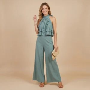 Ruffled Halter Co-ord Set