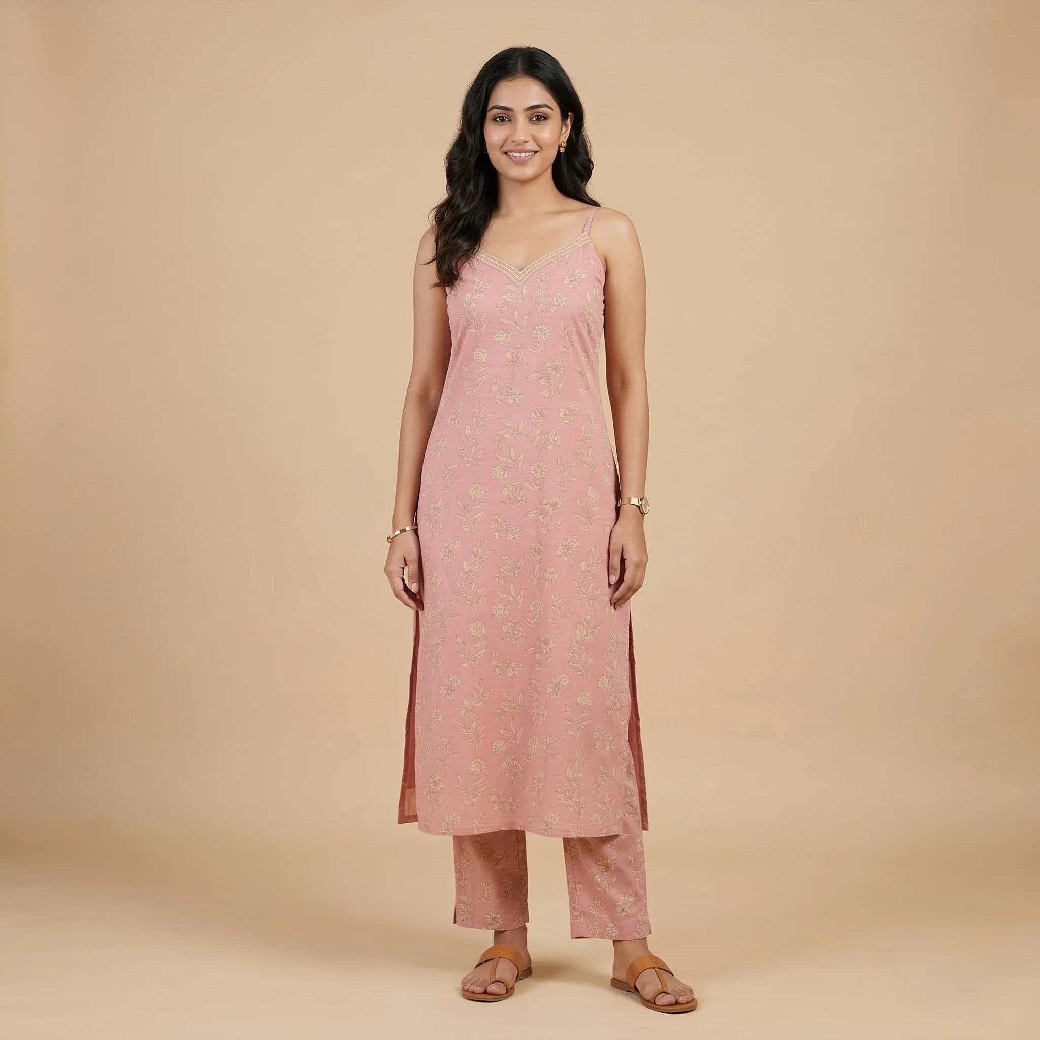 Women's Pink Cotton Kurti - Image 4