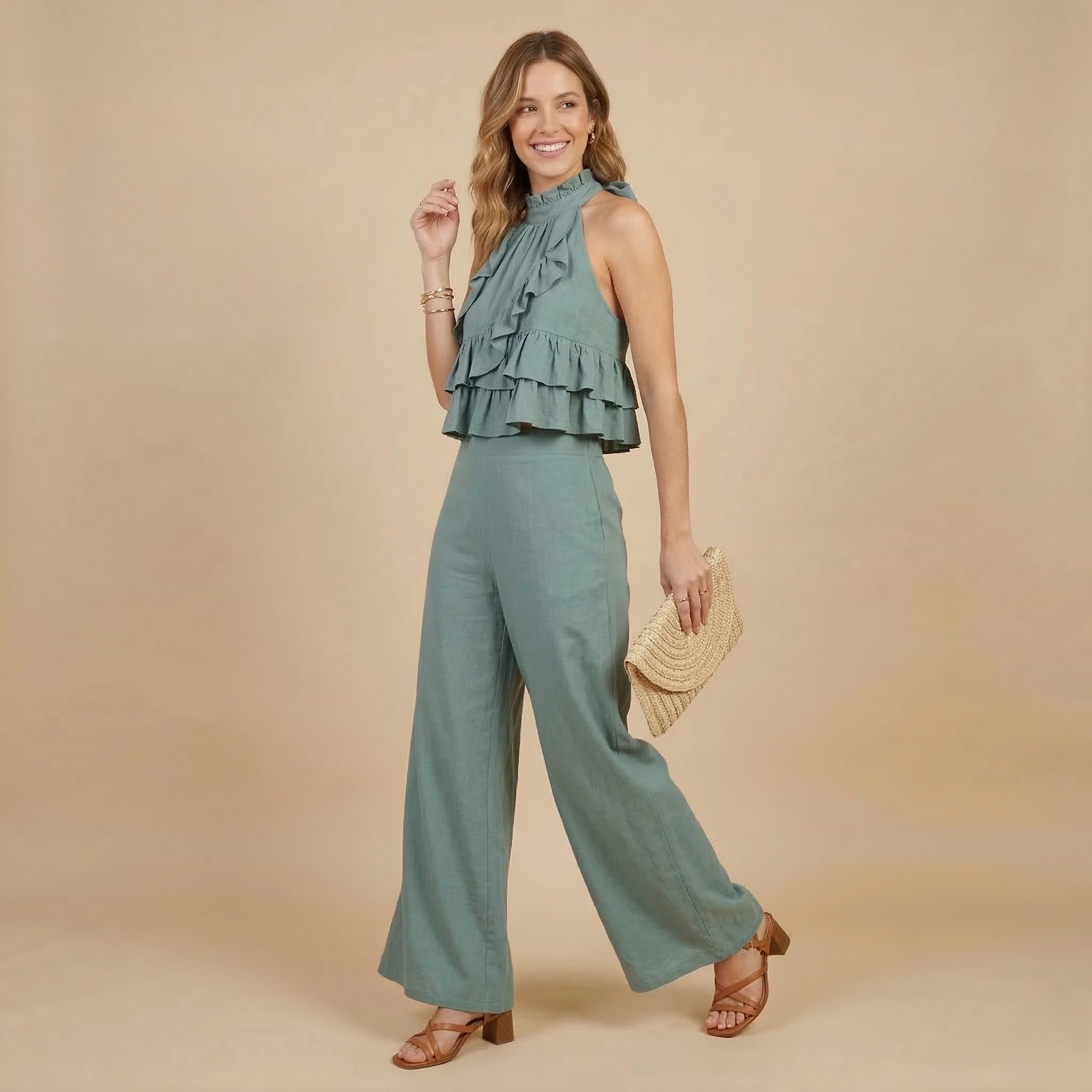 Ruffled Halter Co-ord Set - Image 4