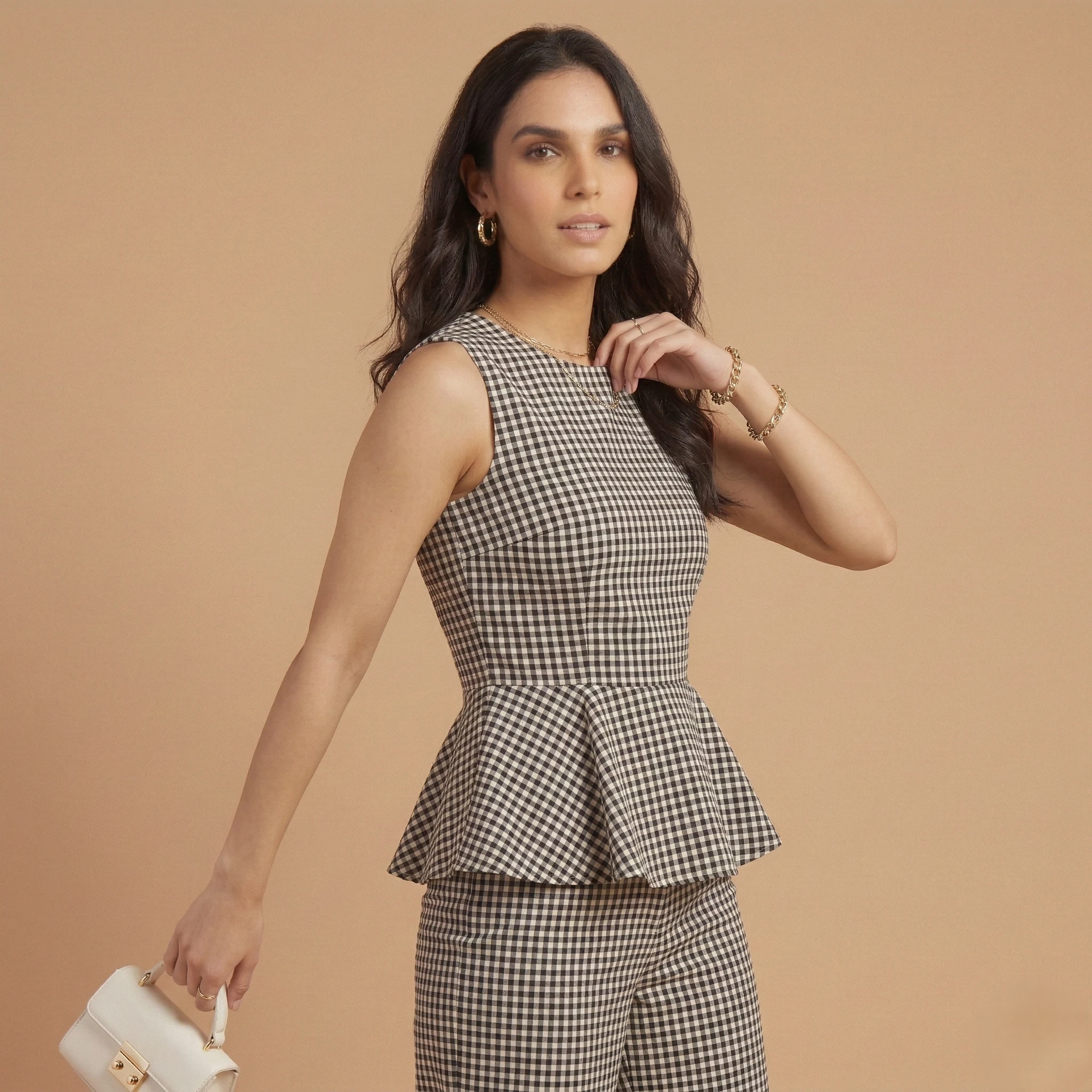 Monochrome Peplum Co-ord Set - Image 2
