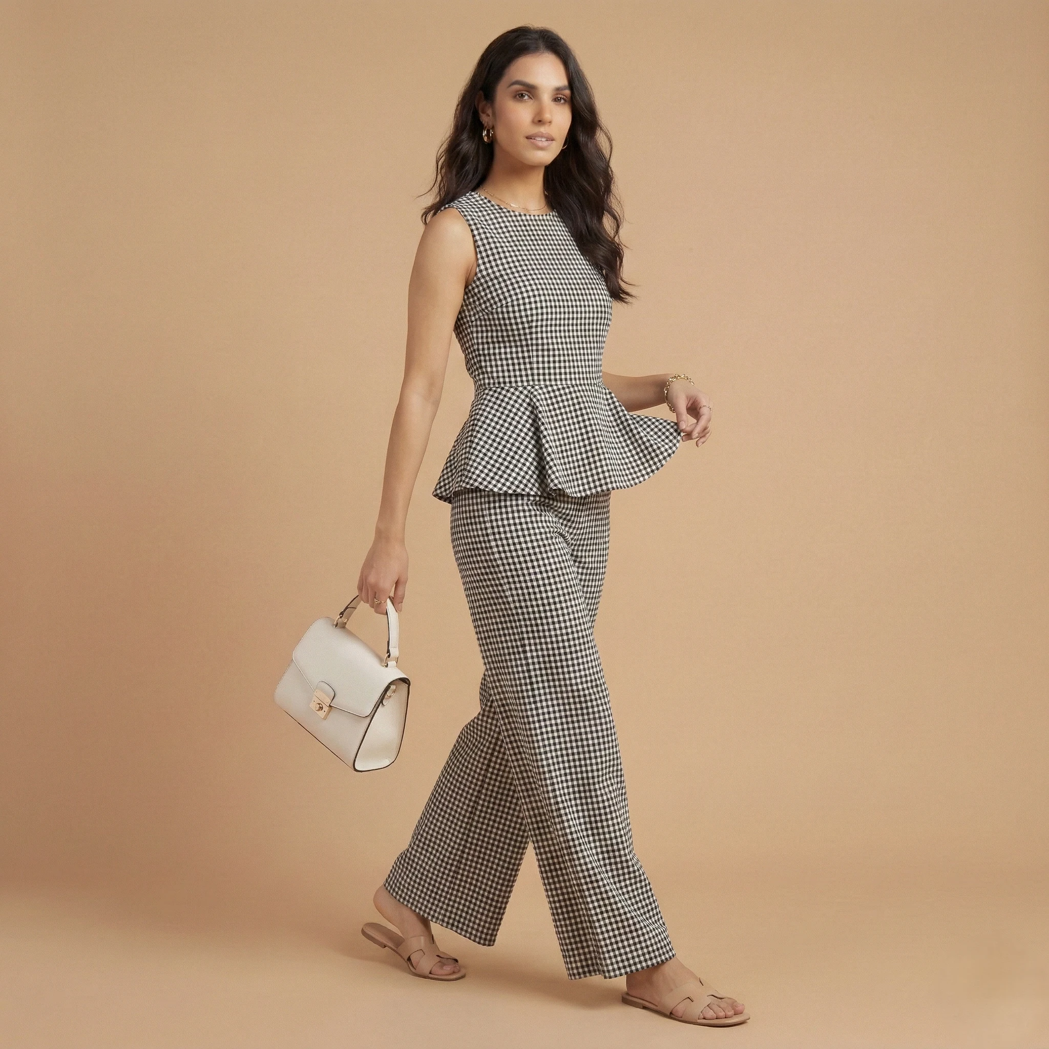 Monochrome Peplum Co-ord Set - Image 4