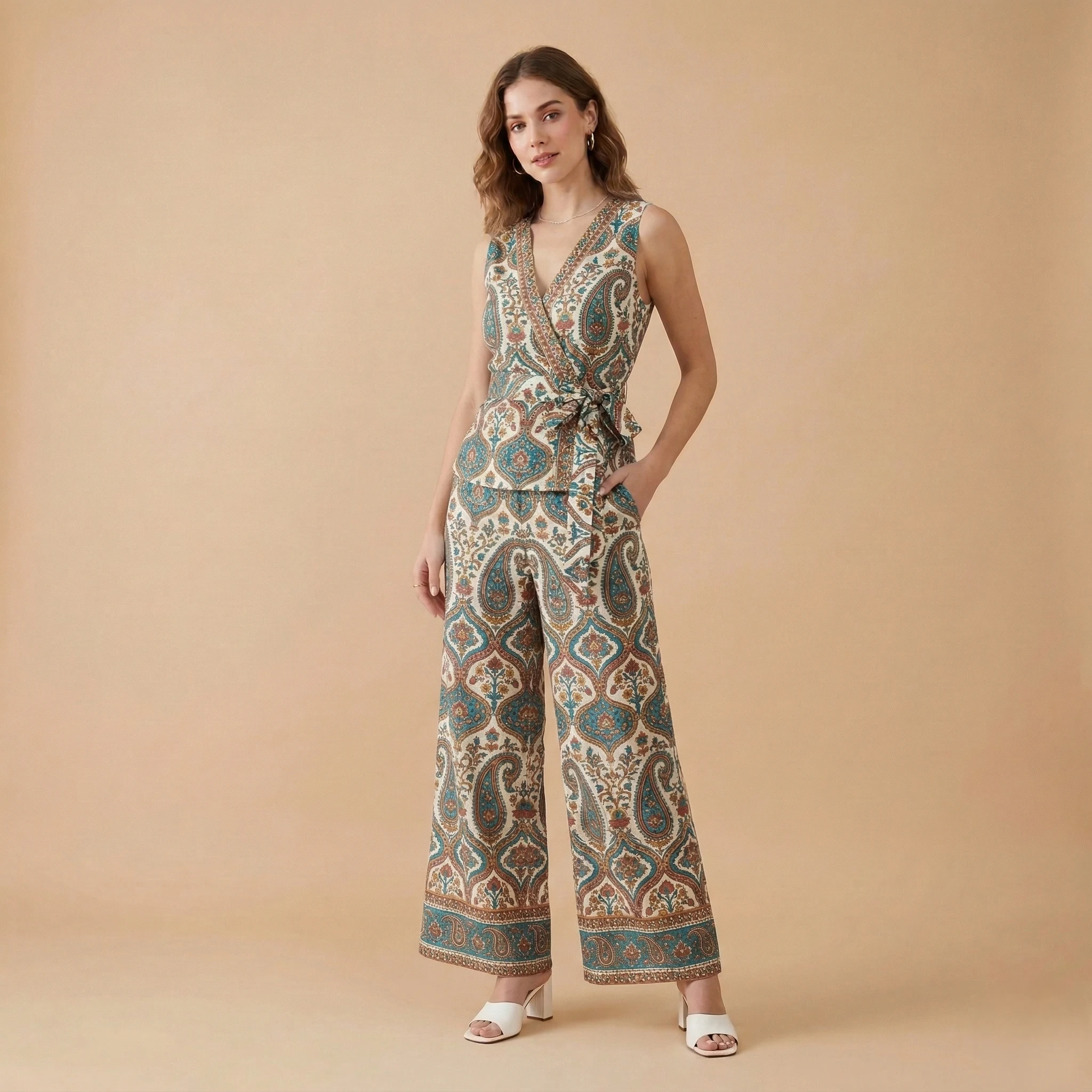 Turquoise Wrap Co-ord Set