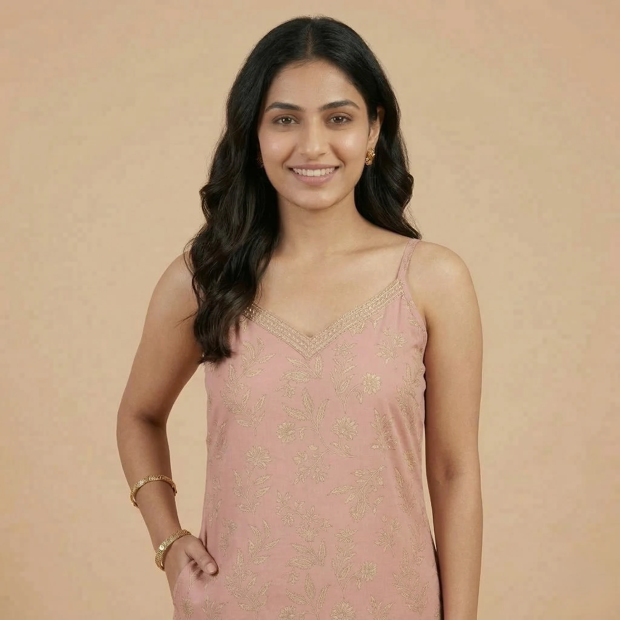 Women's Pink Cotton Kurti - Image 3